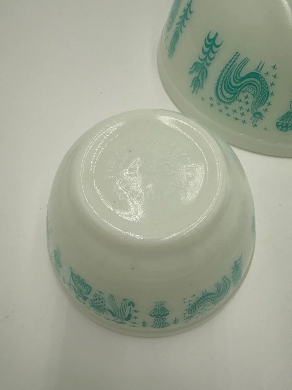 Pyrex Turquoise Amish Butterprint Nesting Mixing Bowls Set 3 Vintage Glassware